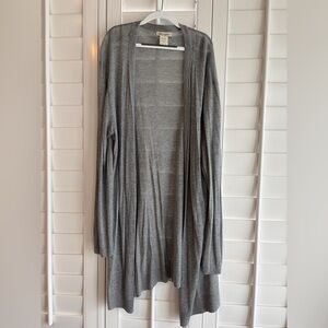 COTTON EMPORIUM Gray Open Front Long Sleeve Cardigan Sweater Size XL